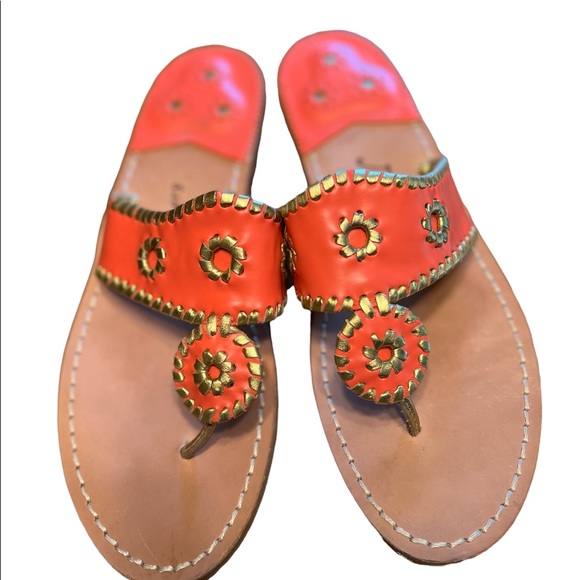 Jack Rogers Shoes - Jack Rogers Orange Leather Sandals